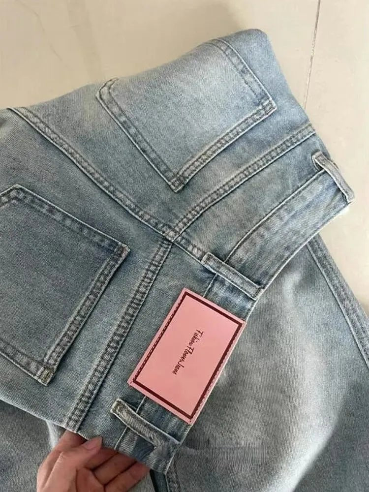 Wide - Leg Vintage Streetwear Jeans - BaeSprout.com