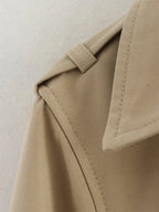 Cropped Trench Coat Double Breasted Lapel — Quiet Luxury Old Money Style - BaeSprout.com