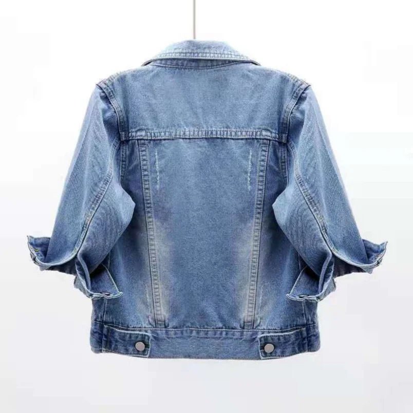 Colored Denim Jacket with Button Front — Y2K Casual Street - BaeSprout.com