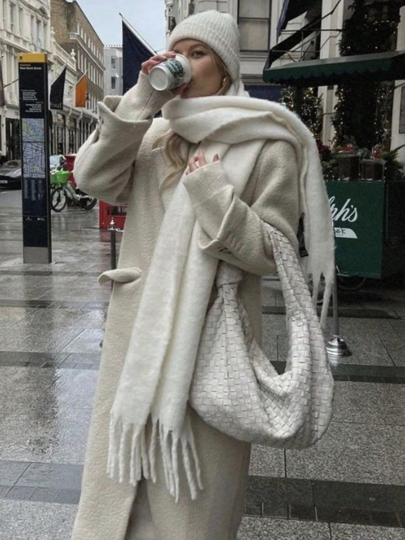 Solid Fuzzy Oversized Scarf Long Tassel Wrap — Quiet Luxury Winter - BaeSprout.com
