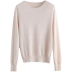 Crew Neck Cashmere - Blend Pullover Sweater - Quiet Luxury - BaeSprout.com