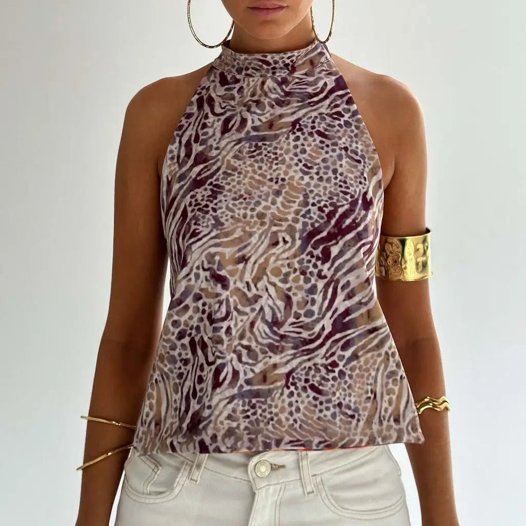 Women's Y2K Halter Neck Crop Top - BaeSprout.com