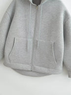 Oversized Zip - Up Hoodie Big Pocket Loose Fit — Clean Girl Y2K Essential - BaeSprout.com
