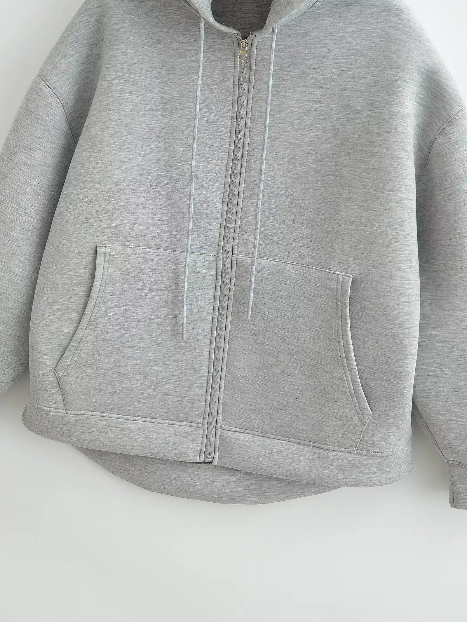 Oversized Zip - Up Hoodie Big Pocket Loose Fit — Clean Girl Y2K Essential - BaeSprout.com