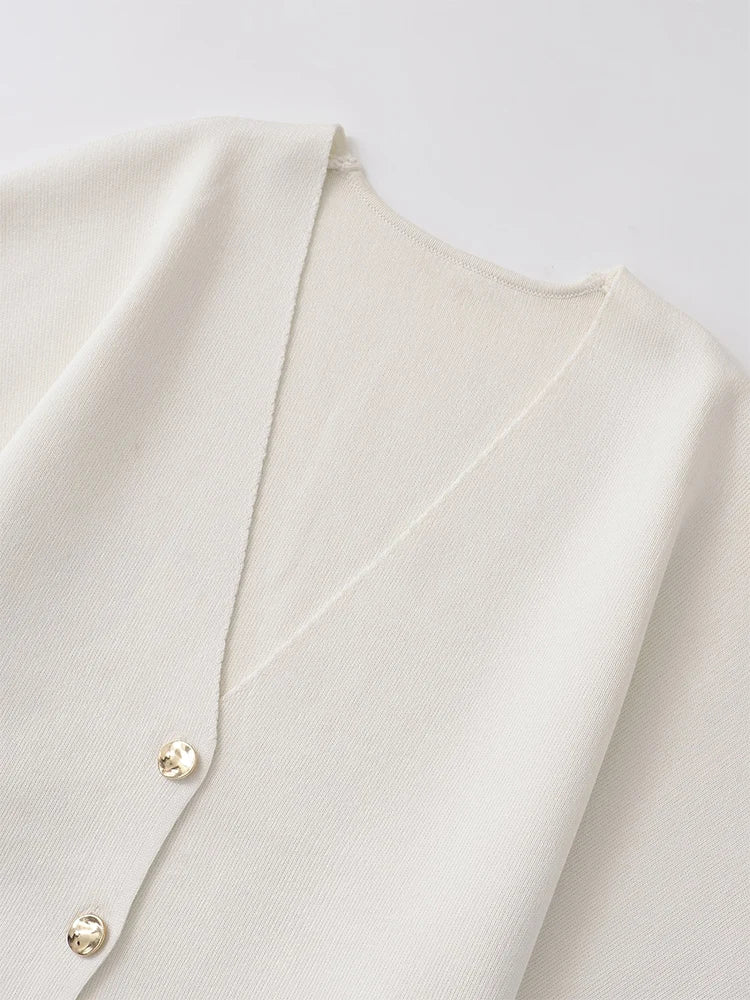 V - Neck Short Sleeve Knitted Top - BaeSprout.com