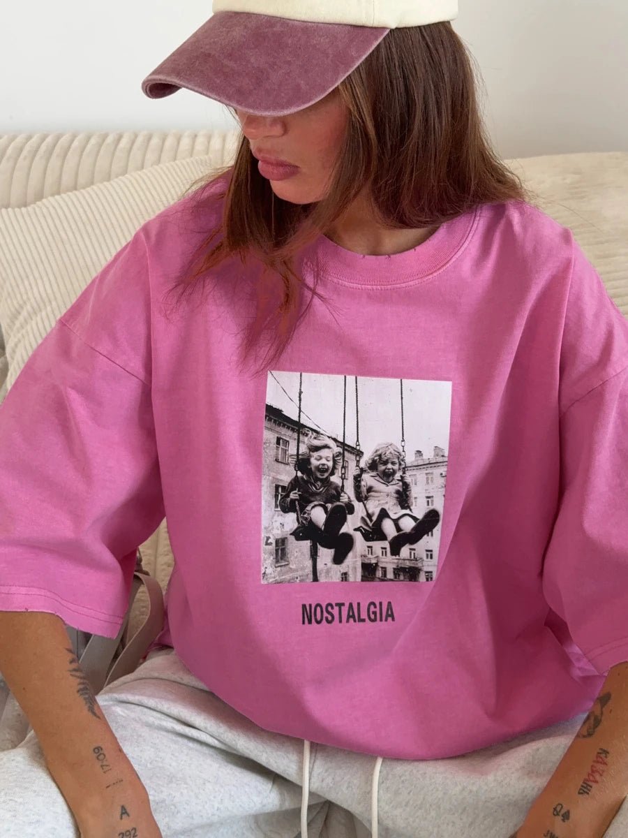 Retro Printed Cotton T-Shirt - BaeSprout.com