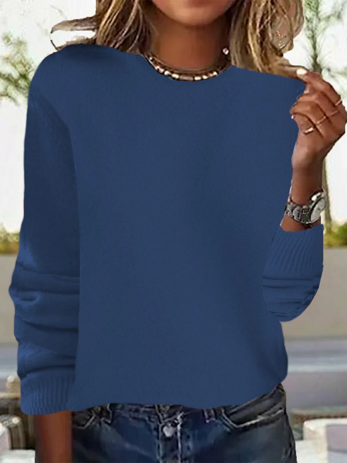 V - Neck Knit Pullover Sweater with Long Sleeves — Casual Minimal - BaeSprout.com