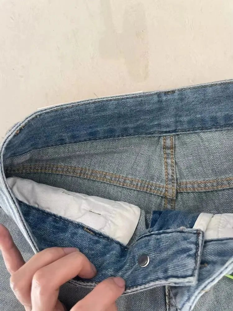 Wide - Leg Vintage Streetwear Jeans - BaeSprout.com