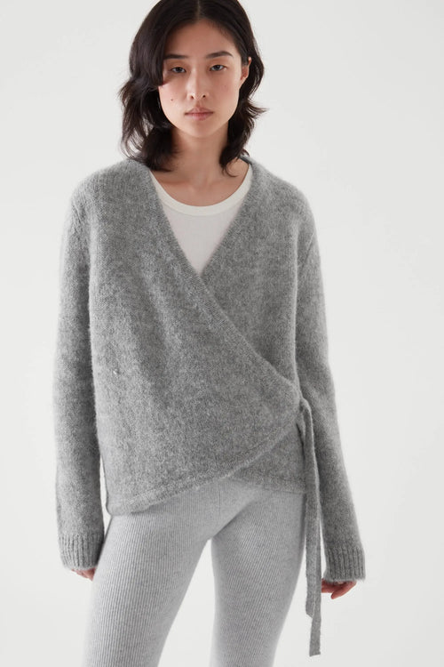 Asymmetrical Wool Blend Cardigan - BaeSprout.com
