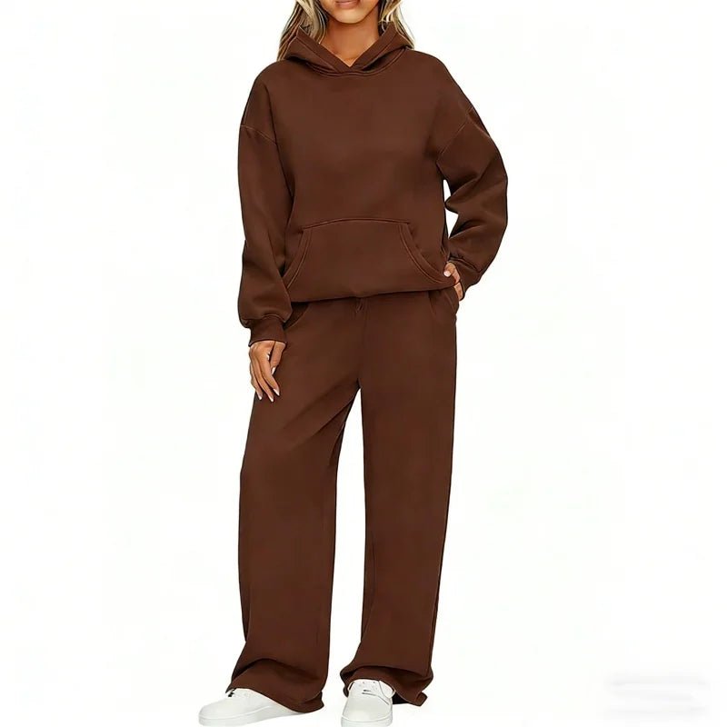 Pullover Hoodie Wide Leg Pants Set Two Piece — Clean Girl Soft Casual - BaeSprout.com