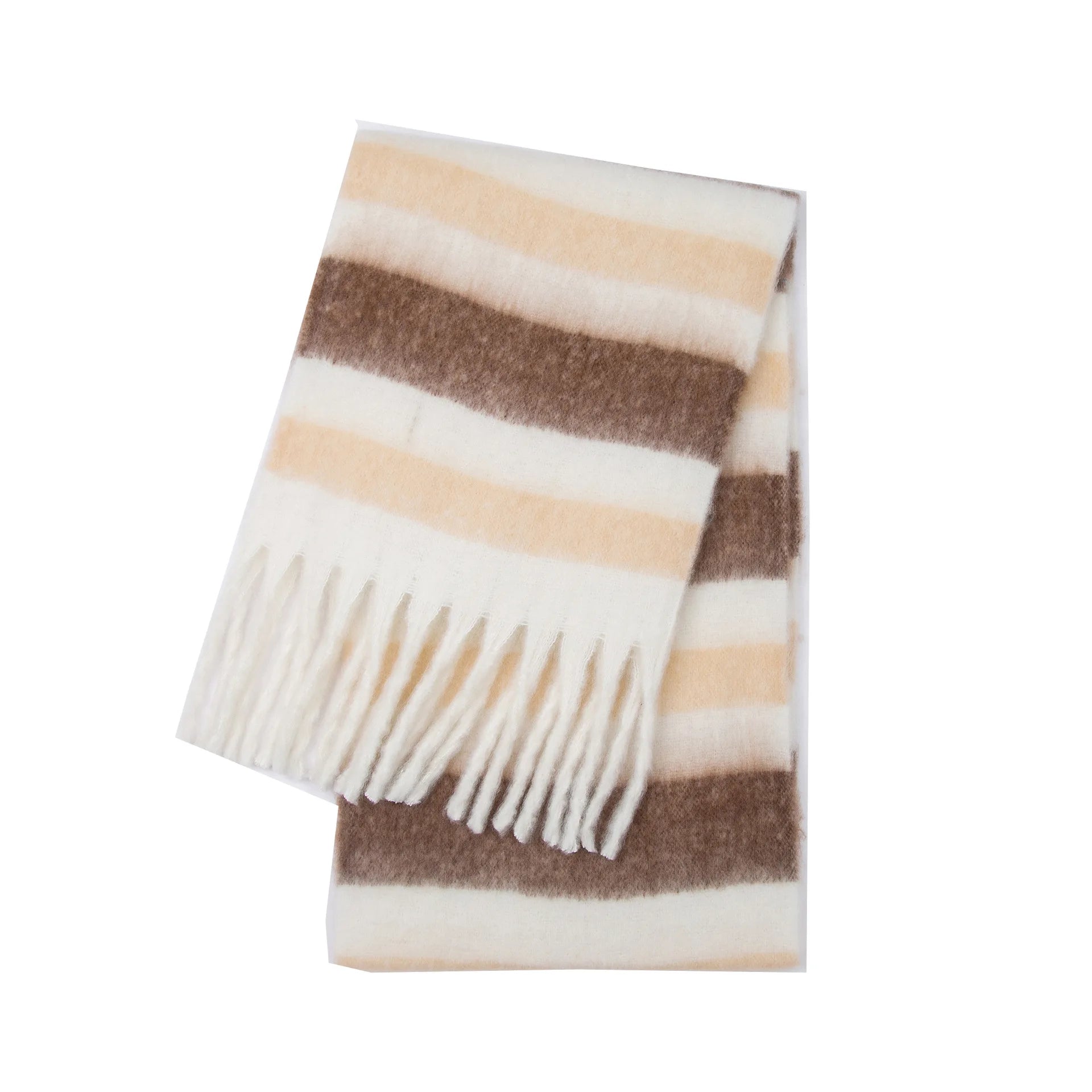 Fuzzy Color Block Tassel Scarf — Y2K Indie Winter Style - BaeSprout.com