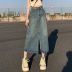 High - Waist Denim A - Line Skirt for Women - BaeSprout.com