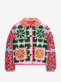 Vintage Floral Quilted Jacket Lapel Button - Up — Cottagecore Y2K Outerwear - BaeSprout.com