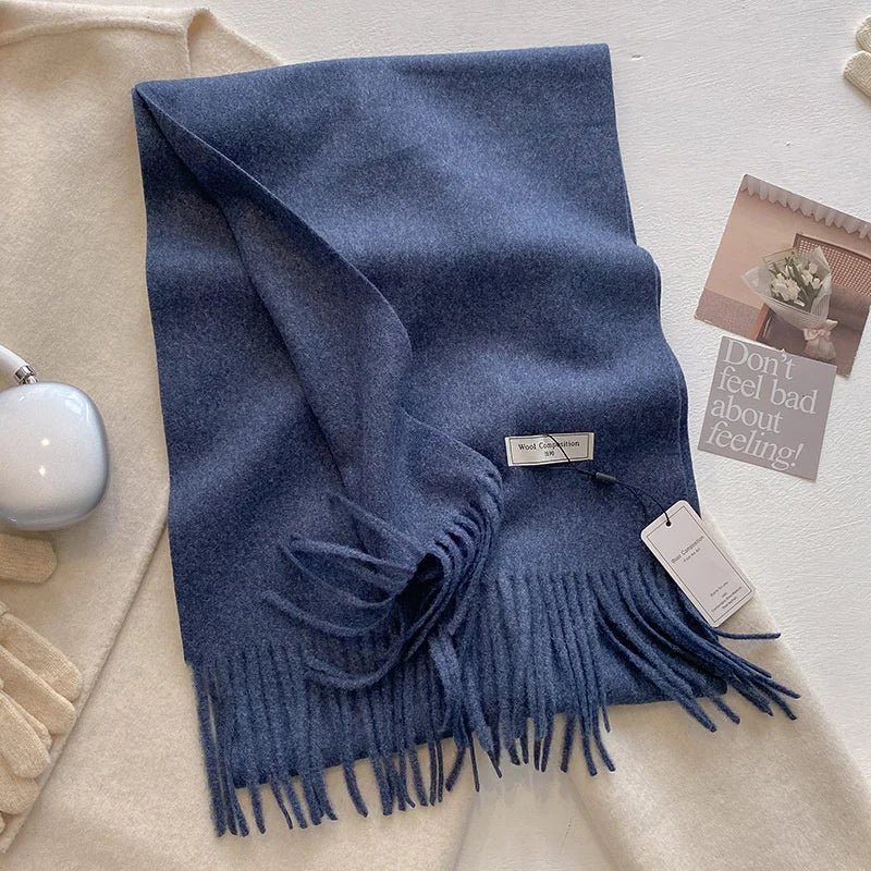 Cashmere Feel Tassel Scarf Oversized Wrap — Quiet Luxury Winter Essential - BaeSprout.com