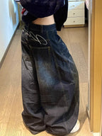 Embroidered Baggy Wide - Leg Jeans — Y2K Vintage Street - BaeSprout.com