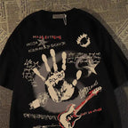 Grunge Collage Graphic Oversized T-Shirt — Y2K Rock Streetwear - BaeSprout.com