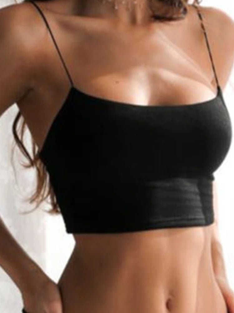 Black Halter Backless Crop Top - BaeSprout.com
