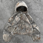 Camo Print Oversized Zip - Up Hoodie — Y2K Streetwear Everyday - BaeSprout.com