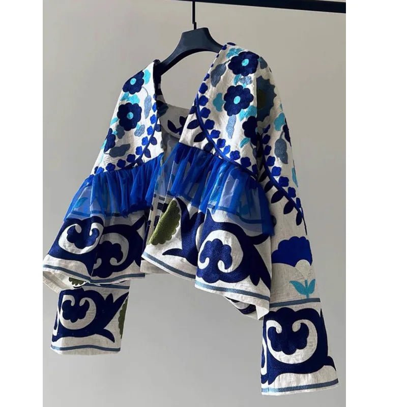Floral Embroidered Open Cardigan - Boho Vacation - BaeSprout.com