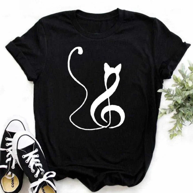 Music Heartbeat Graphic Tee Short Sleeve — Indie Alt & Harajuku Style - BaeSprout.com