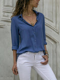 Chiffon Button - Down Blouse V - Neck Long Sleeve — Clean Girl Office Chic - BaeSprout.com