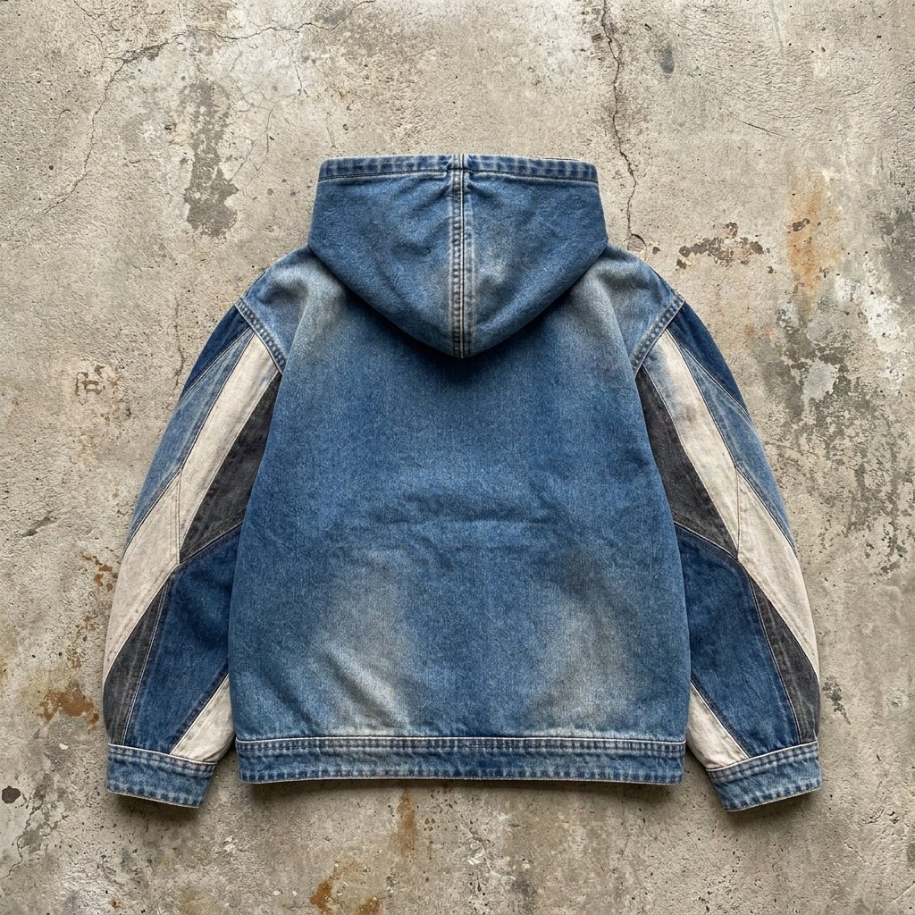 Still Growing - Patchwork Denim Hoodie - BaeSprout.com