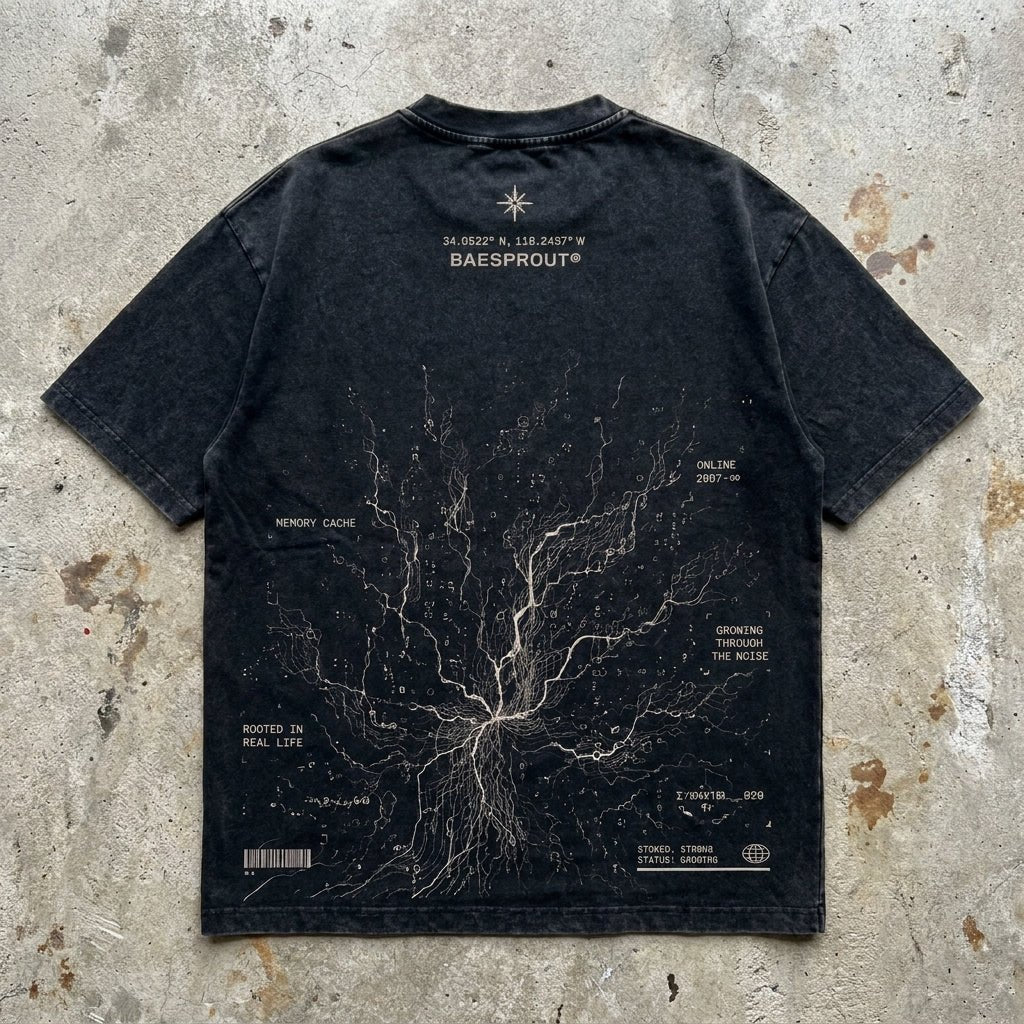 Memory Root - Premium Washed Black T-Shirt - BaeSprout.com
