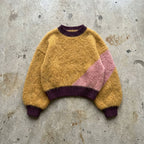 Sunset Bloom - Mustard Mohair Grandad Cardigan - BaeSprout.com