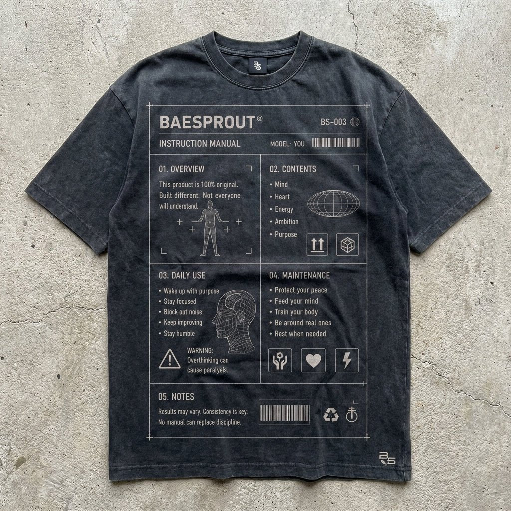 User Manual - Premium Washed Black T-Shirt - BaeSprout.com