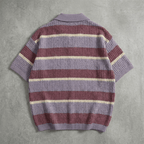 Soft Bloom - Premium Lavender Stripe Knit Polo - BaeSprout.com