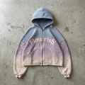 Pastel Bloom - Premium Ombre Waffle Zip Hoodie - BaeSprout.com