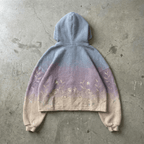 Pastel Bloom - Premium Ombre Waffle Zip Hoodie - BaeSprout.com
